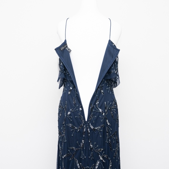 Aidan Mattox - Fully Beaded Cold-Shoulder Halter Gown NWT - Picture 13 of 13